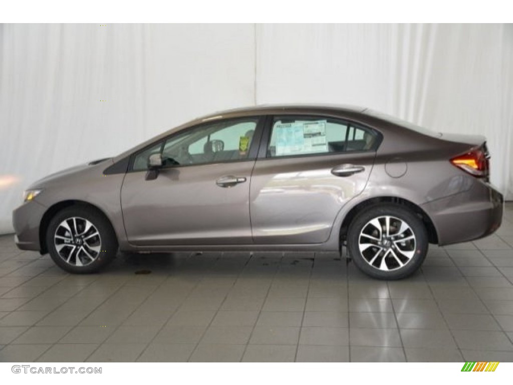 2015 Civic EX Sedan - Urban Titanium Metallic / Beige photo #4