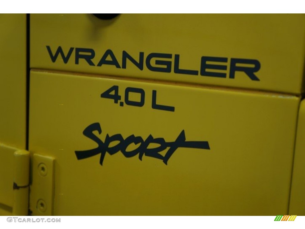 2000 Wrangler Sport 4x4 - Solar Yellow / Agate photo #77