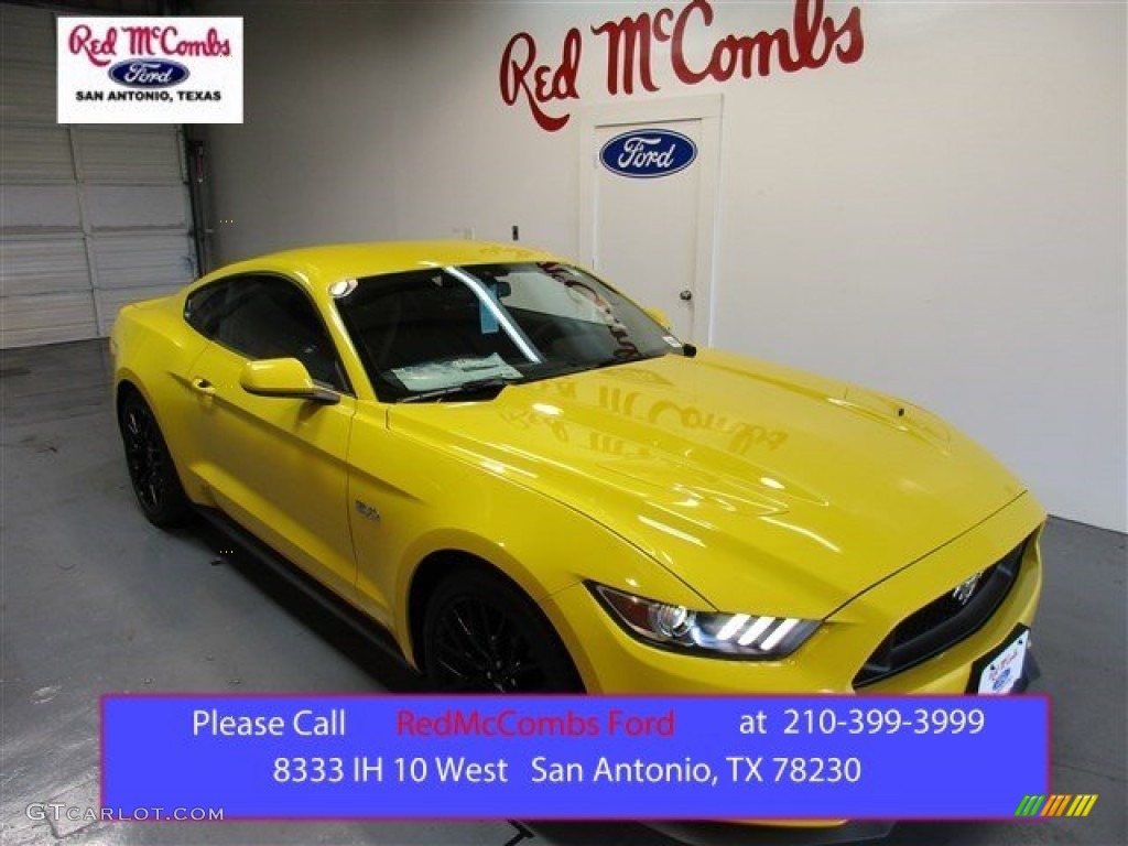 2015 Mustang GT Coupe - Triple Yellow Tricoat / Ebony photo #1