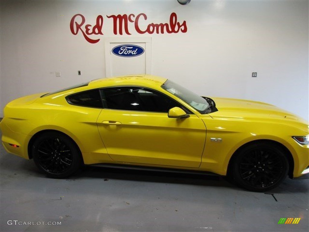 2015 Mustang GT Coupe - Triple Yellow Tricoat / Ebony photo #7
