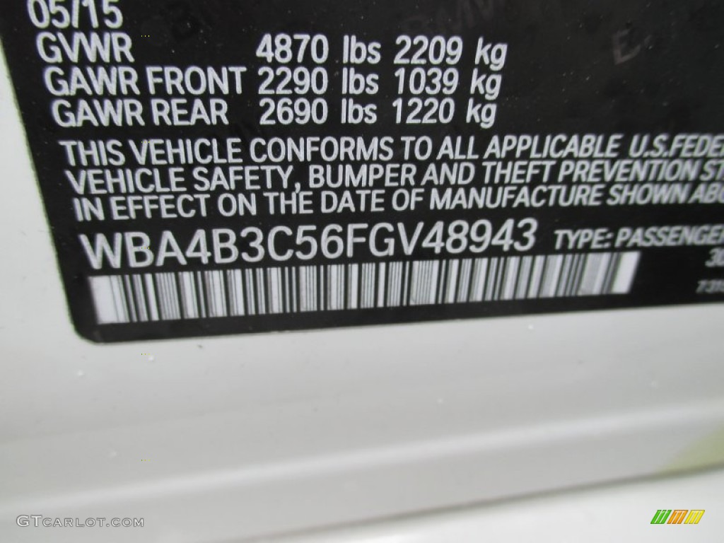 2015 4 Series 435i xDrive Gran Coupe - Alpine White / Black photo #19