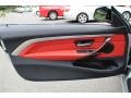 Coral Red/Black Highlight 2015 BMW 4 Series 428i xDrive Coupe Door Panel