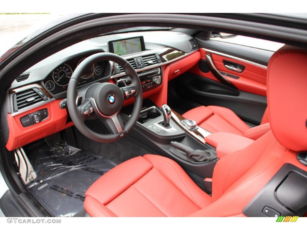 Coral Red/Black Highlight Interior 2015 BMW 4 Series 428i xDrive Coupe Photo #104872340