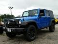 2015 Hydro Blue Pearl Jeep Wrangler Unlimited Willys Wheeler 4x4  photo #1