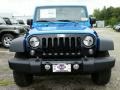 2015 Hydro Blue Pearl Jeep Wrangler Unlimited Willys Wheeler 4x4  photo #2