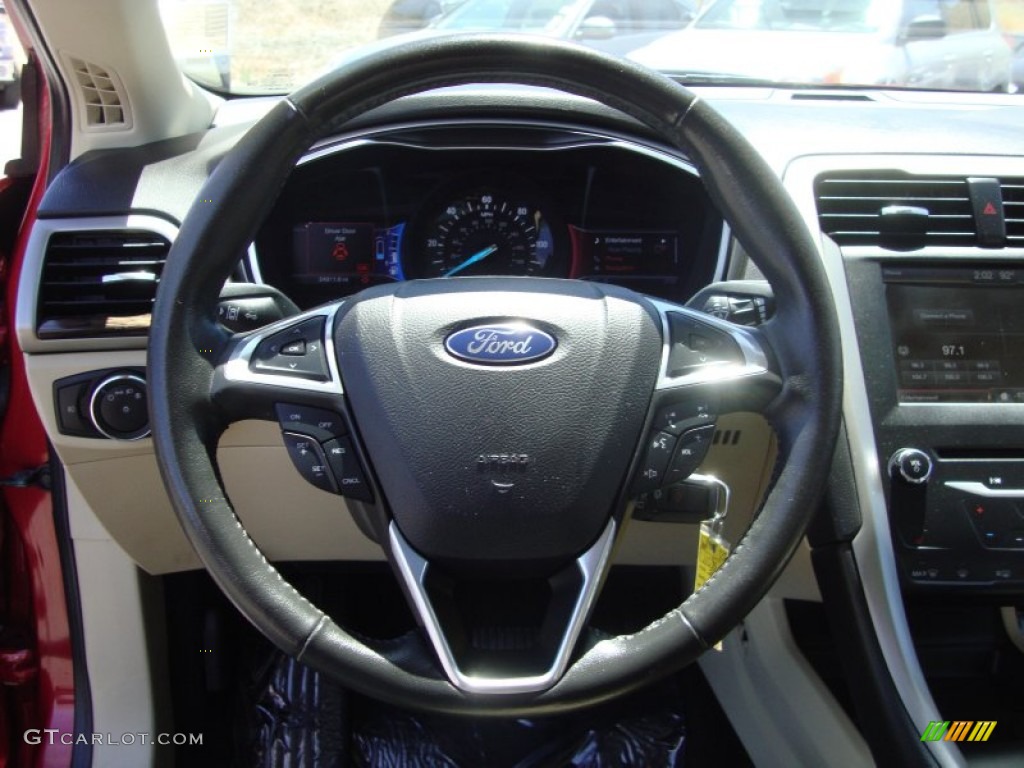 2013 Fusion Hybrid SE - Ruby Red Metallic / Dune photo #13