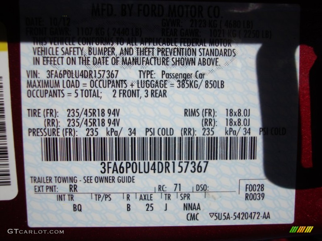 2013 Fusion Hybrid SE - Ruby Red Metallic / Dune photo #26