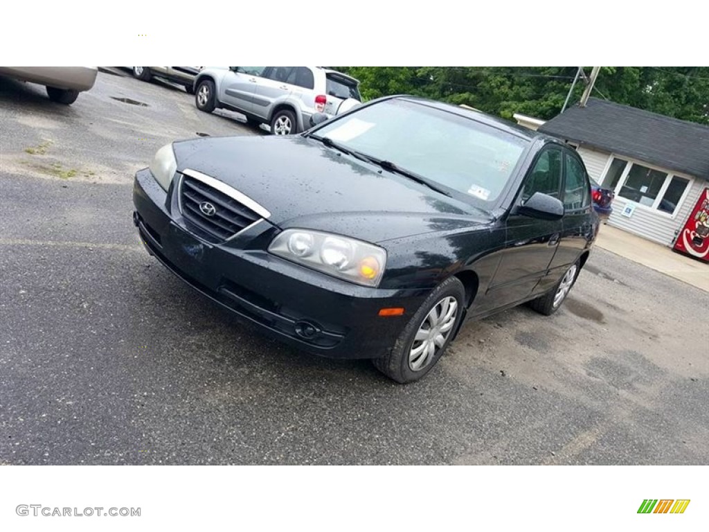 2006 Elantra GLS Sedan - Ebony Black / Gray photo #1