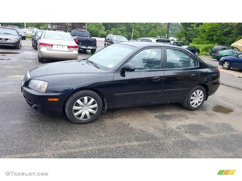 2006 Elantra GLS Sedan - Ebony Black / Gray photo #2