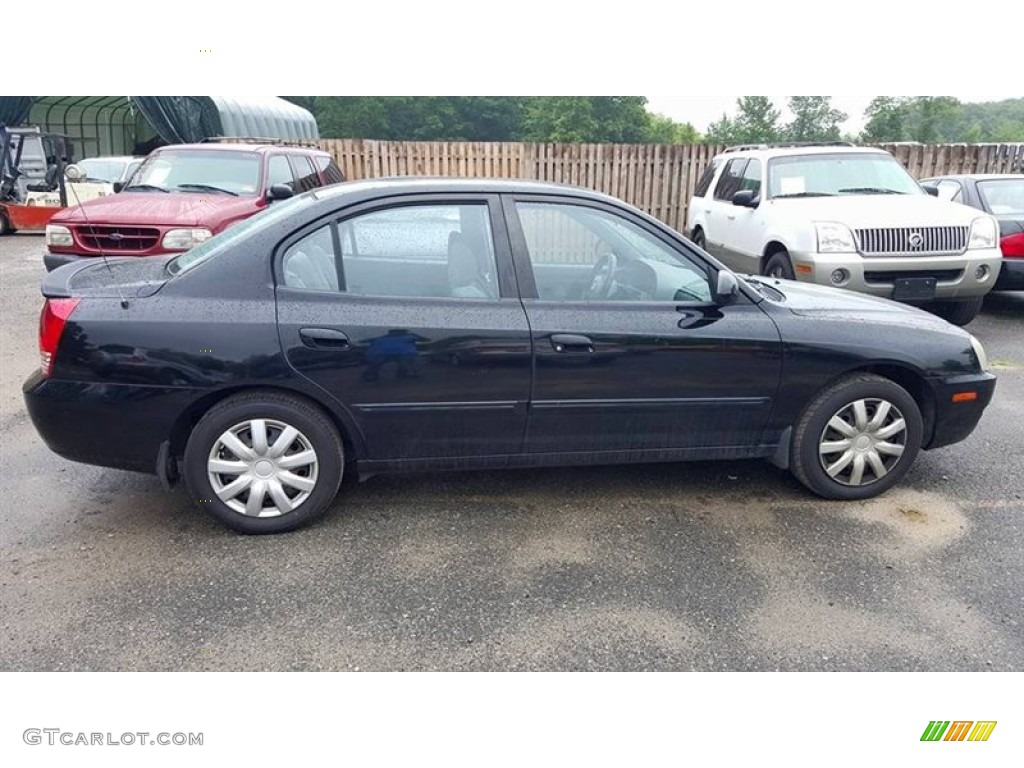 2006 Elantra GLS Sedan - Ebony Black / Gray photo #6