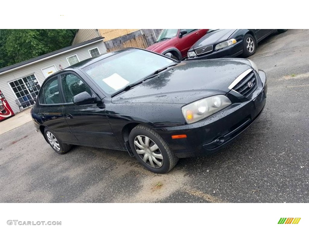 2006 Elantra GLS Sedan - Ebony Black / Gray photo #7