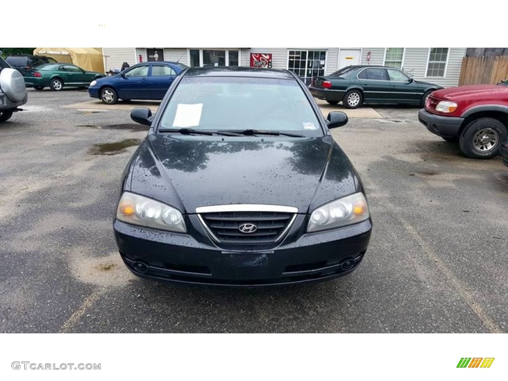 2006 Elantra GLS Sedan - Ebony Black / Gray photo #8