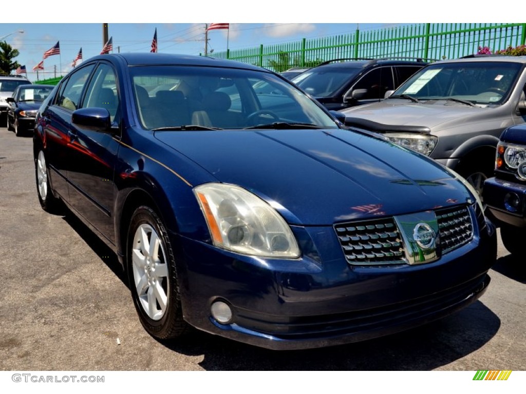 2005 Maxima 3.5 SL - Majestic Blue Metallic / Cafe Latte photo #3