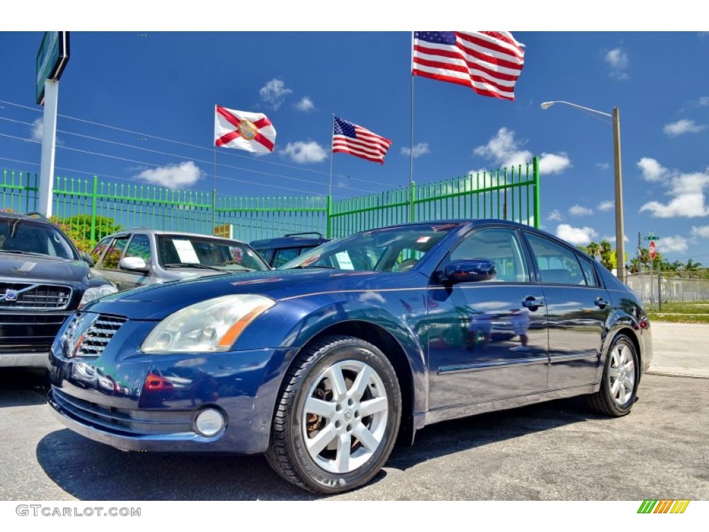 2005 Maxima 3.5 SL - Majestic Blue Metallic / Cafe Latte photo #74