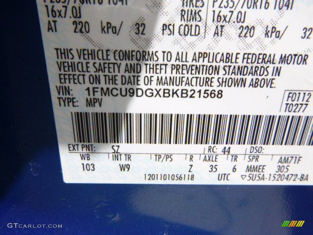 2011 Escape XLT V6 4WD - Blue Flame Metallic / Charcoal Black photo #18