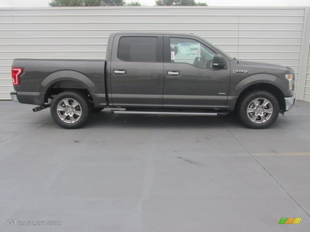 2015 F150 XLT SuperCrew - Magnetic Metallic / Medium Earth Gray photo #3