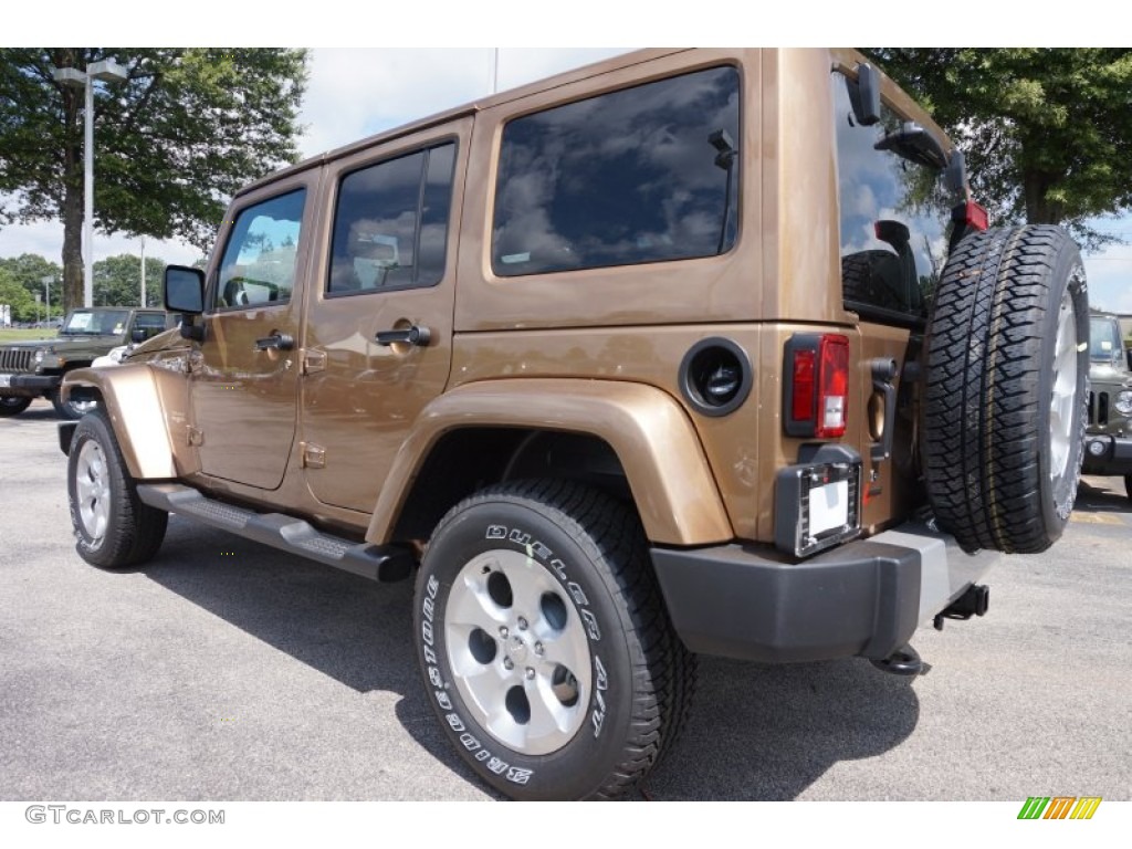 2015 Wrangler Unlimited Sahara 4x4 - Copper Brown Pearl / Black/Dark Saddle photo #2