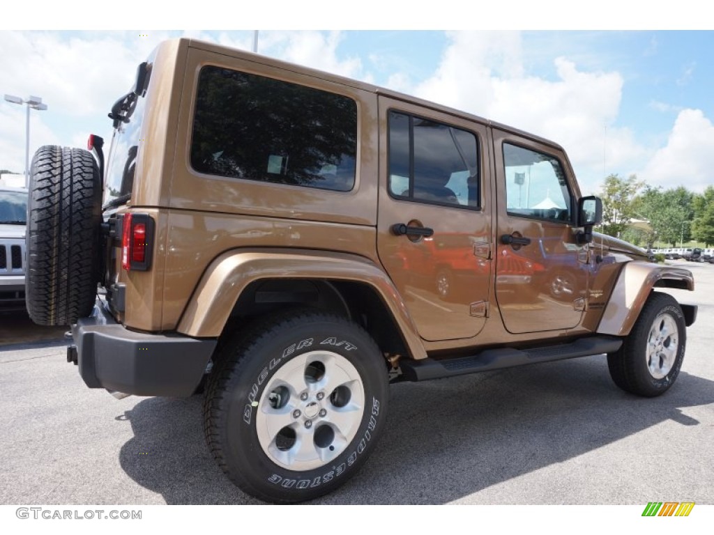 2015 Wrangler Unlimited Sahara 4x4 - Copper Brown Pearl / Black/Dark Saddle photo #3