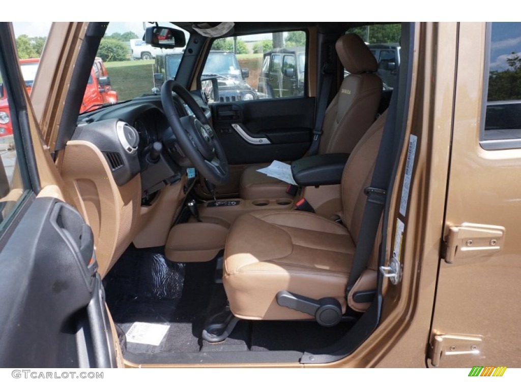 Black/Dark Saddle Interior 2015 Jeep Wrangler Unlimited Sahara 4x4 Photo #104902496