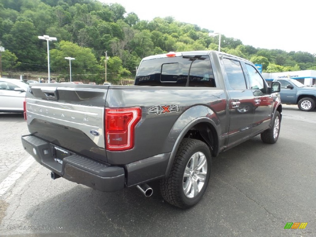 2015 F150 Platinum SuperCrew 4x4 - Magnetic Metallic / Platinum Black photo #3