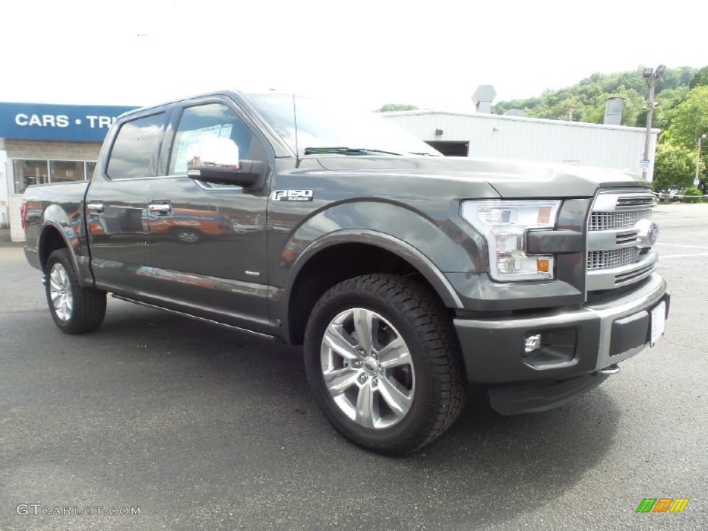 2015 F150 Platinum SuperCrew 4x4 - Magnetic Metallic / Platinum Black photo #9