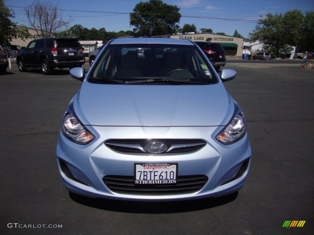 2013 Accent GLS 4 Door - Clearwater Blue / Beige photo #2