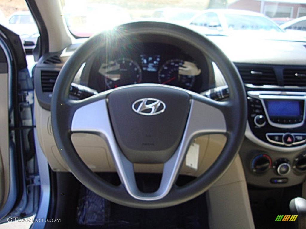 2013 Accent GLS 4 Door - Clearwater Blue / Beige photo #13