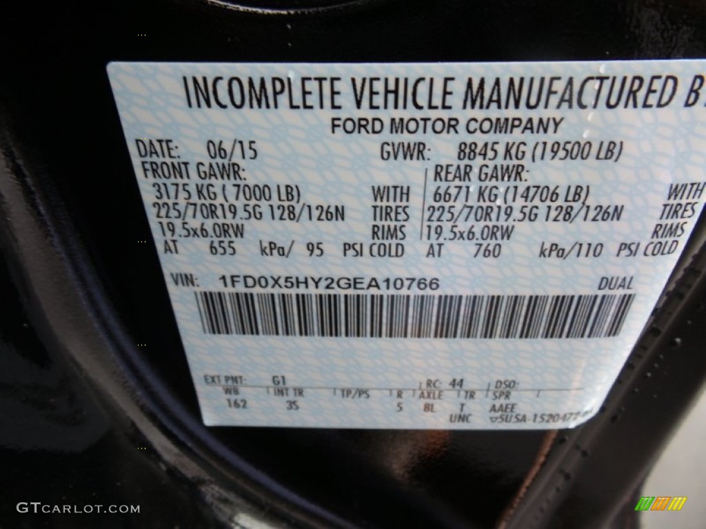 2016 Ford F550 Super Duty XLT Super Cab Chassis 4x4 Color Code Photos