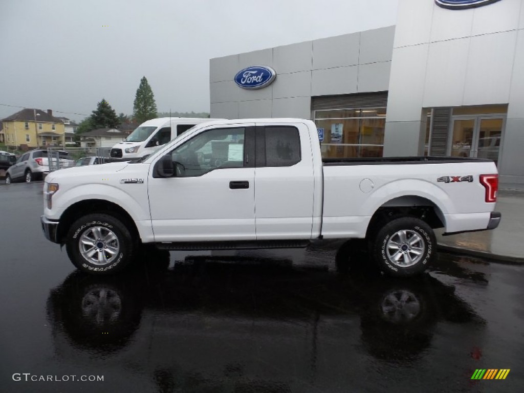 2015 F150 XLT SuperCab 4x4 - Oxford White / Medium Earth Gray photo #2