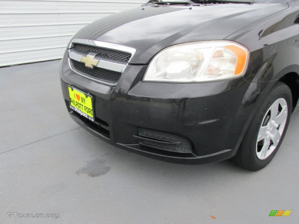 2008 Aveo LS Sedan - Black / Neutral Beige photo #7