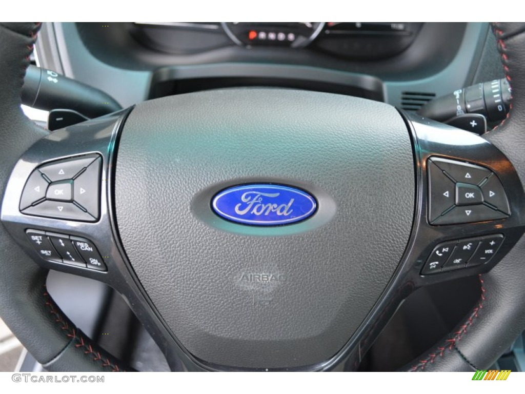 2016 Ford Explorer Sport 4WD Ebony Black Steering Wheel Photo #104920867