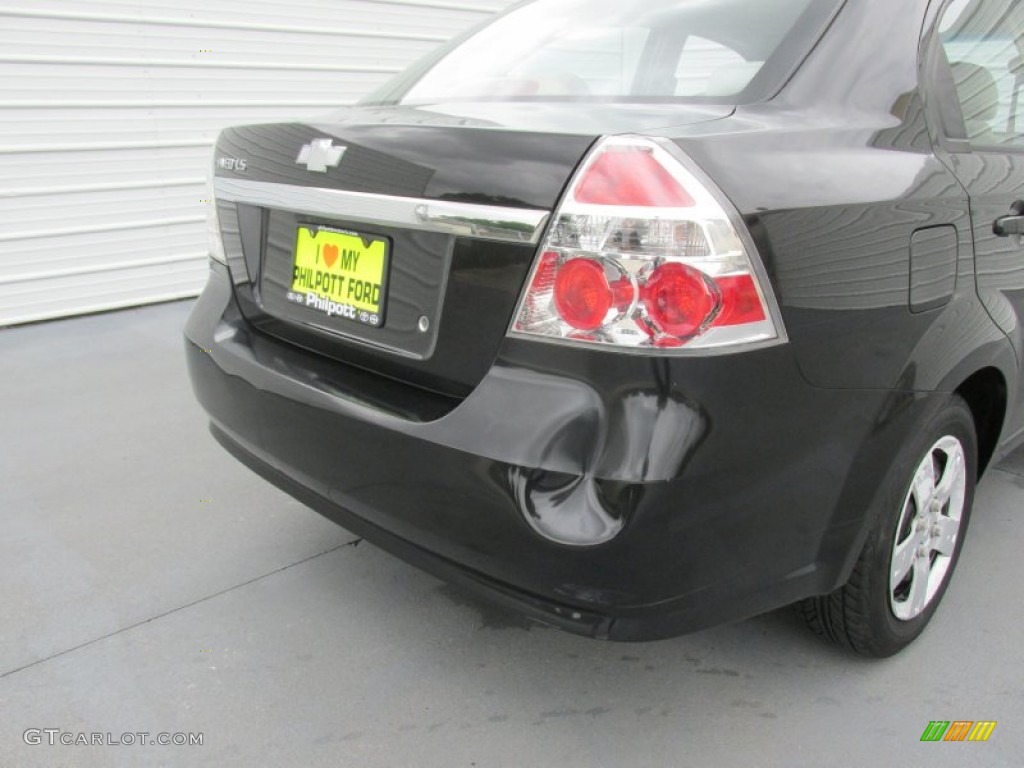 2008 Aveo LS Sedan - Black / Neutral Beige photo #12