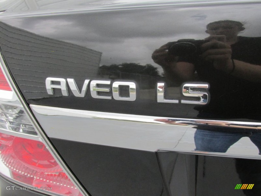 2008 Aveo LS Sedan - Black / Neutral Beige photo #13