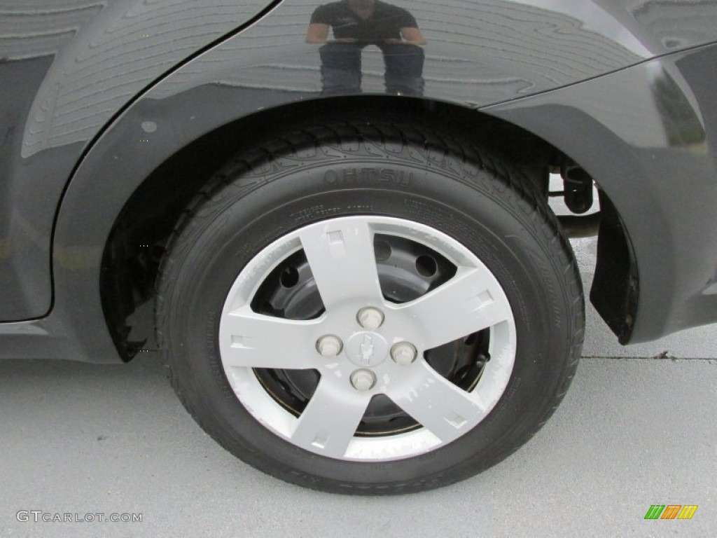 2008 Aveo LS Sedan - Black / Neutral Beige photo #18