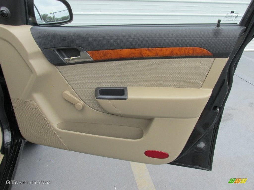 2008 Aveo LS Sedan - Black / Neutral Beige photo #22