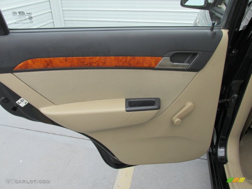2008 Aveo LS Sedan - Black / Neutral Beige photo #27