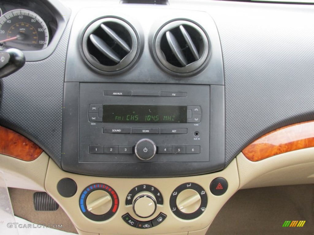 2008 Aveo LS Sedan - Black / Neutral Beige photo #33