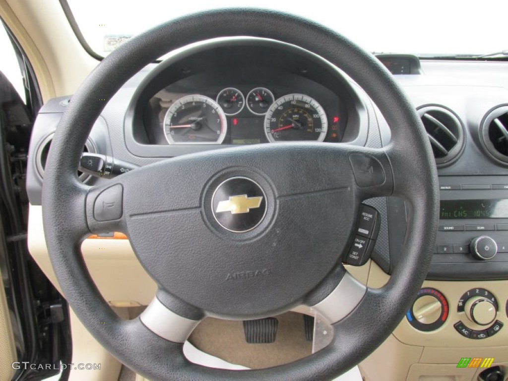 2008 Aveo LS Sedan - Black / Neutral Beige photo #35