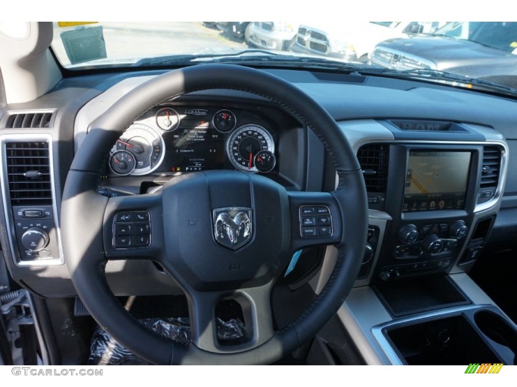 2015 1500 Lone Star Crew Cab - Bright Silver Metallic / Black/Diesel Gray photo #8