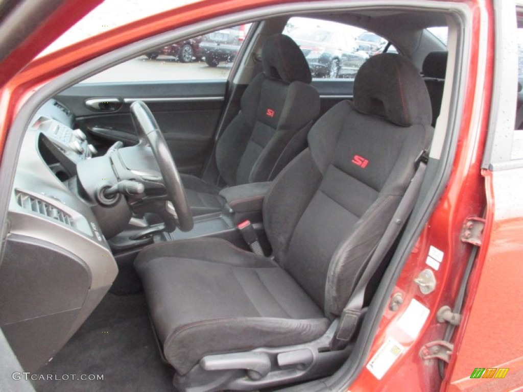 2009 Civic Si Sedan - Redline Orange Pearl / Black photo #7