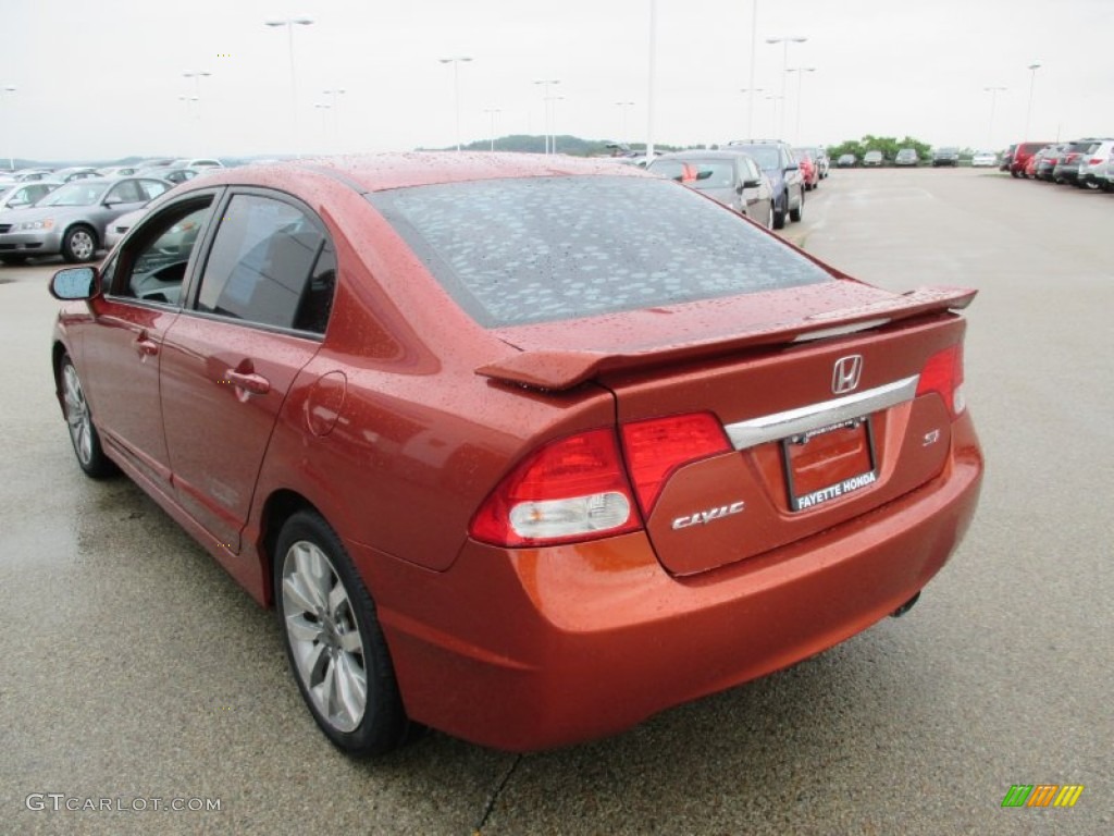 2009 Civic Si Sedan - Redline Orange Pearl / Black photo #16