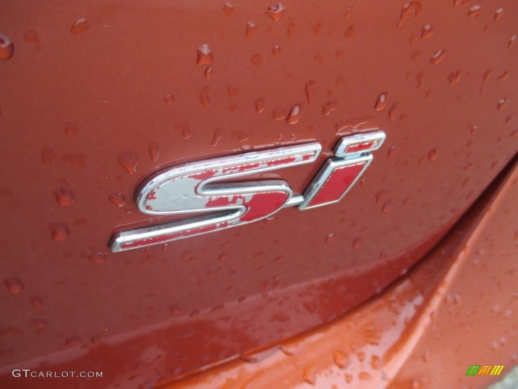 2009 Civic Si Sedan - Redline Orange Pearl / Black photo #17