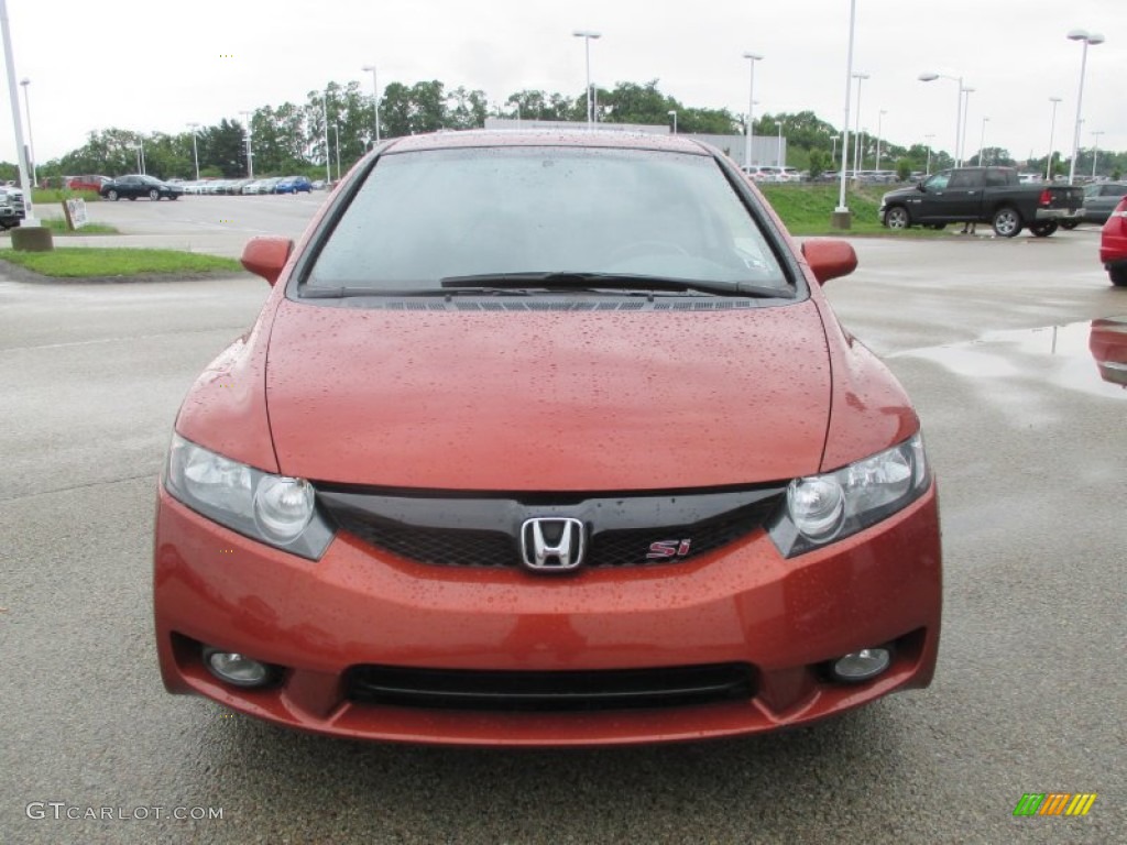2009 Civic Si Sedan - Redline Orange Pearl / Black photo #19