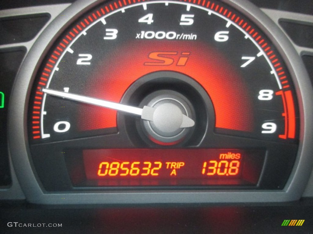 2009 Civic Si Sedan - Redline Orange Pearl / Black photo #20