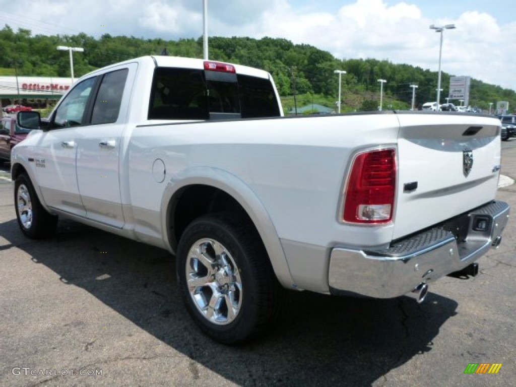 2015 1500 Laramie Quad Cab 4x4 - Bright White / Black photo #3