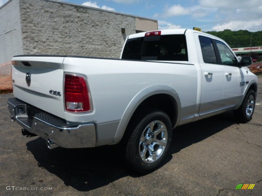2015 1500 Laramie Quad Cab 4x4 - Bright White / Black photo #6
