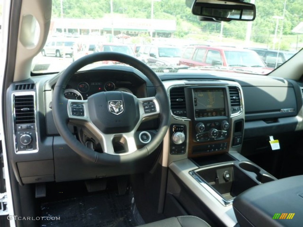 2015 1500 Laramie Quad Cab 4x4 - Bright White / Black photo #13