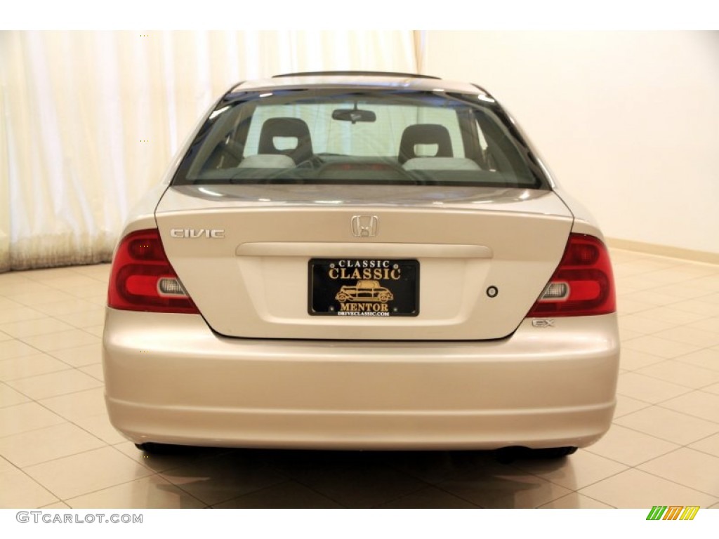 2002 Civic EX Coupe - Titanium Metallic / Beige photo #16