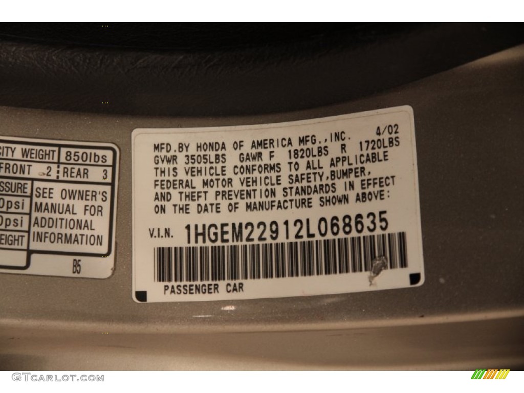 2002 Civic EX Coupe - Titanium Metallic / Beige photo #18