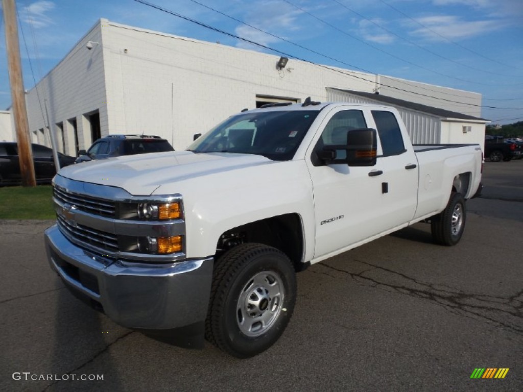 Summit White 2015 Chevrolet Silverado 2500HD WT Double Cab 4x4 Exterior Photo #104937054